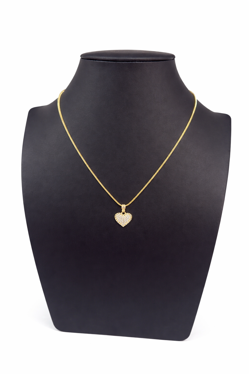 10K Italian Gold Franco Chain with Heart Pendant — 18" Solid Gold
