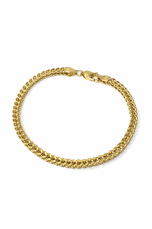 10K Gold Italian Franco Bracelet — Authentic Made in Italy Link