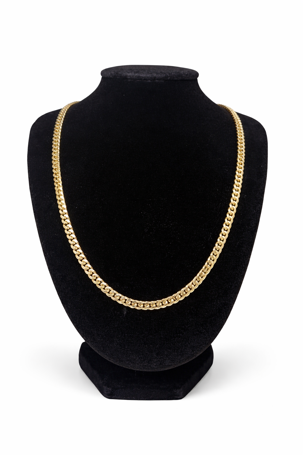 10K Solid Gold Cuban Link Chain — 4mm Premium Weighted Link