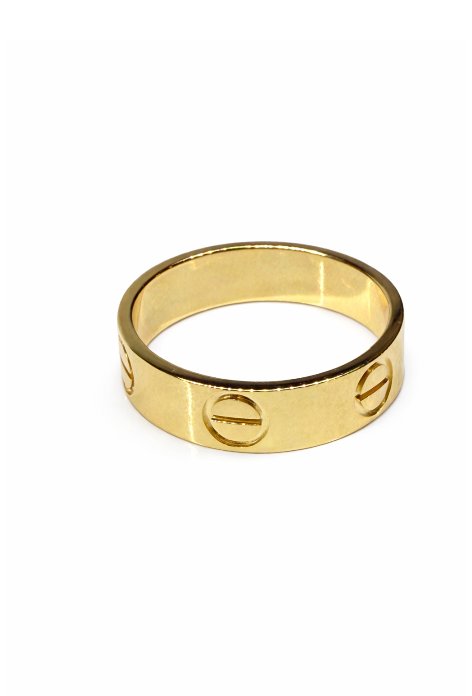 10K Yellow Gold Screw Band Ring — Solid Gold Unisex Style