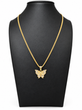 10K Gold Franco Chain with Butterfly Charm — 16”