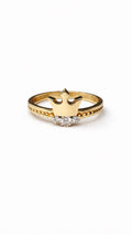 14K Yellow Gold Crown Ring — Real 14K Gold Regal Statement