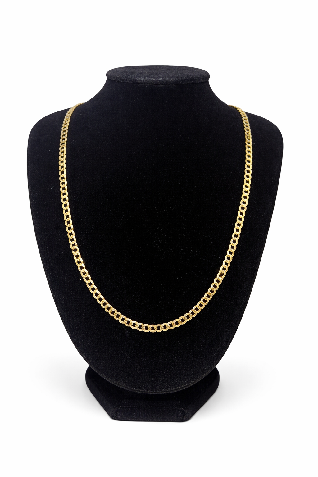 10K Gold Italian Curb Link Chain — 4mm Solid Gold Classic