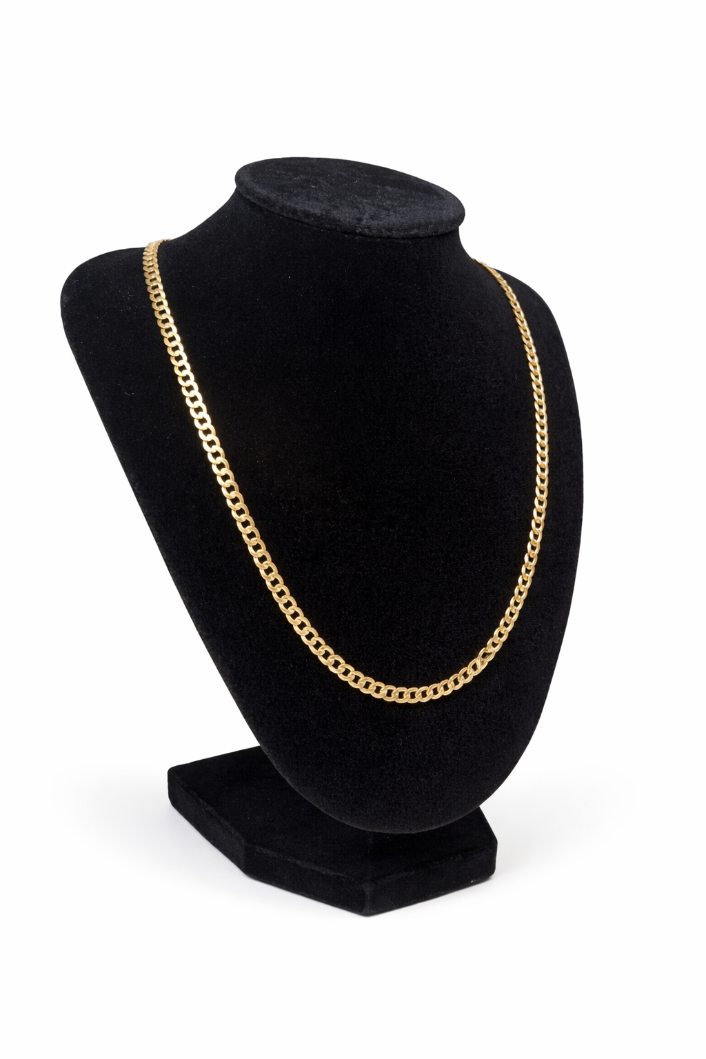 10K Gold Italian Curb Link Chain — 4mm Solid Gold Classic