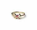 14K Gold Ruby Bow Ring — Dainty Ribbon Design with Red Gemstone